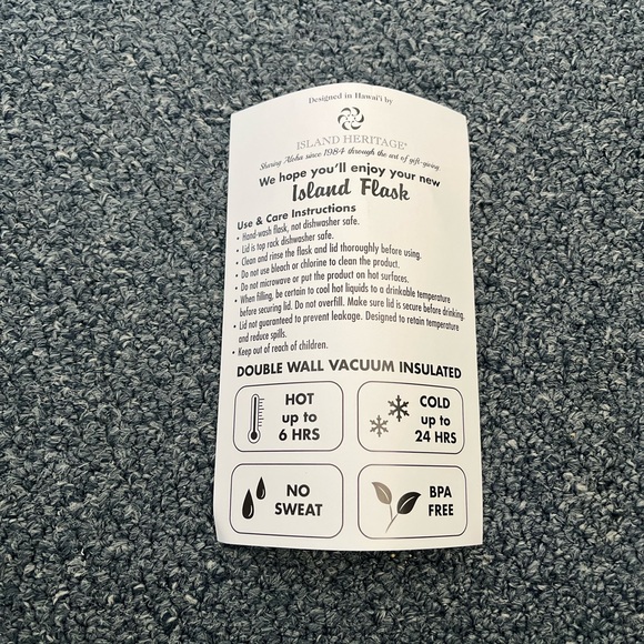 Floral Insulated Water Bottle - White and Black - Picture 4 of 5